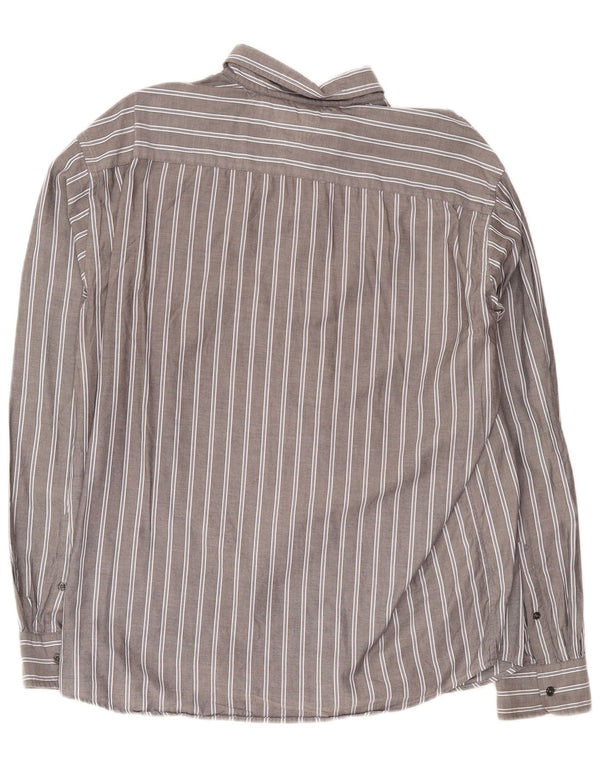 Camisa Tommy Hilfiger Hombre XL Algodón Rayas Grises