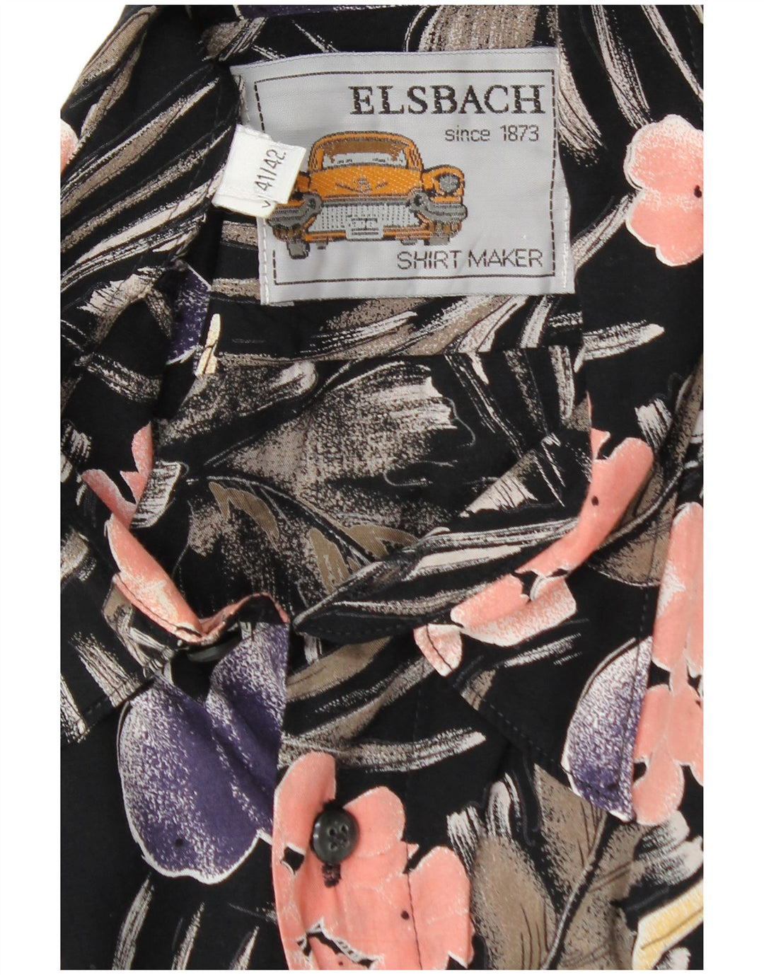 ELSBACH Jersey para hombre talla 41/42 grande viscosa floral negra