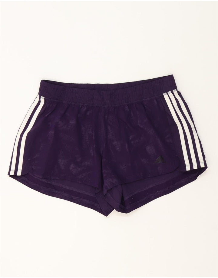 ADIDAS Mujer Climalite Sport Shorts UK 12/14 Medio Púrpura Poliéster