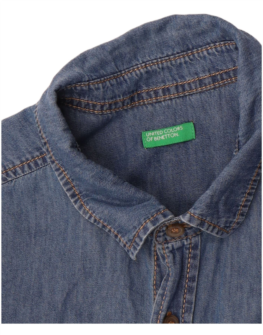 BENETTON Camisa Vaquera Niño 14-15 Años Azul