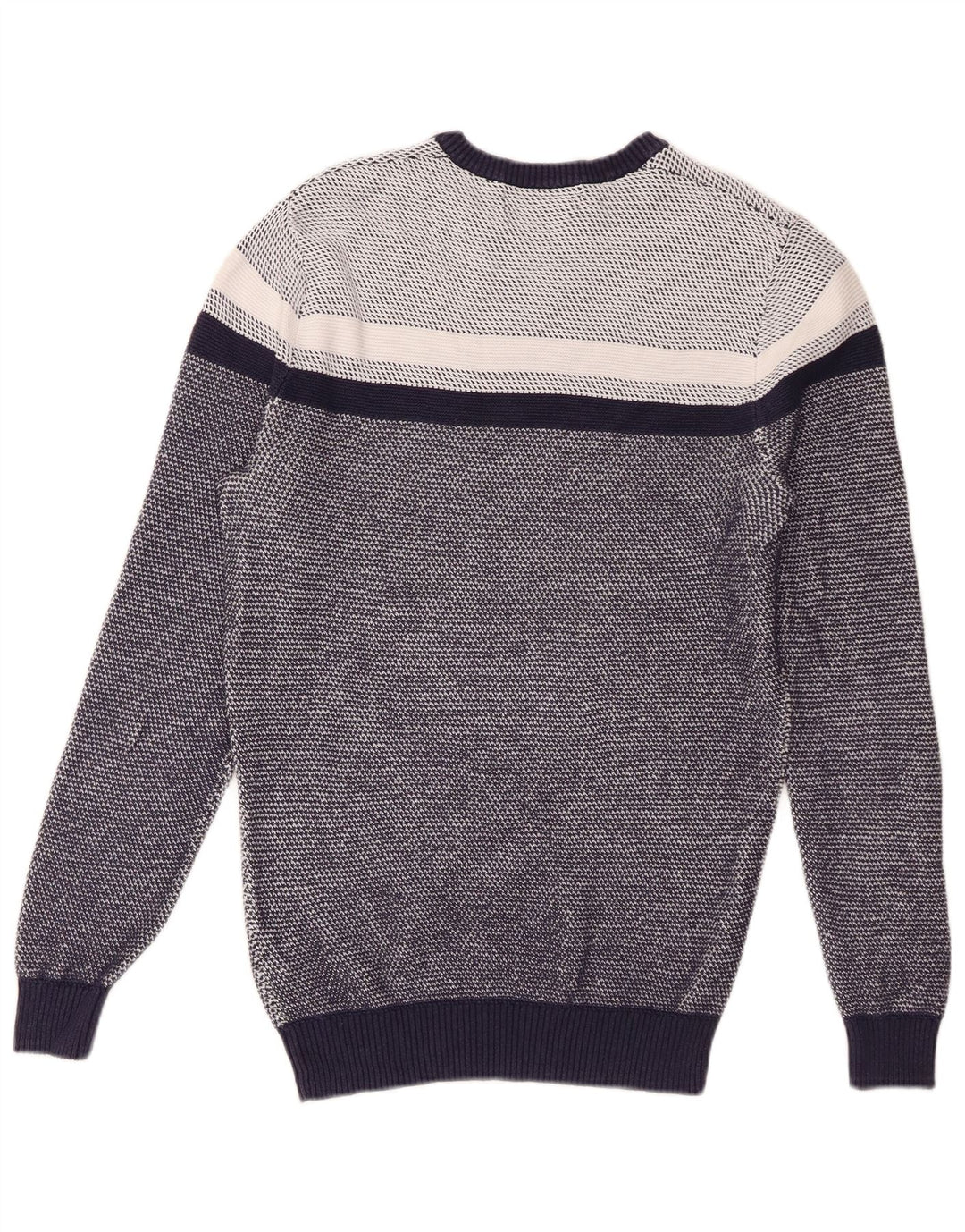Marks & Spencer Jersey de cuello redondo azul Harbor para hombre, talla pequeña, azul marino