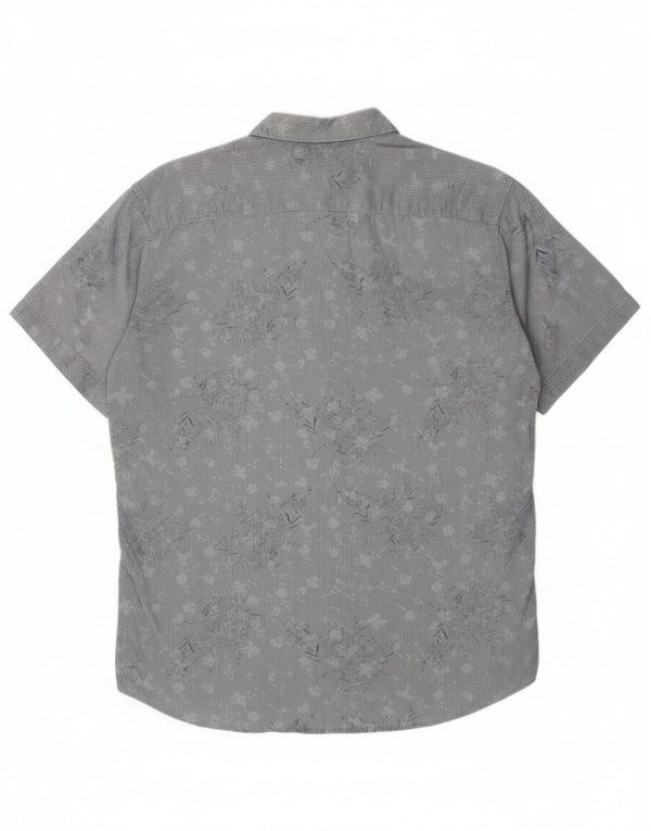 Marlboro Classics Camisa de manga corta para hombre 2XL Algodón floral azul