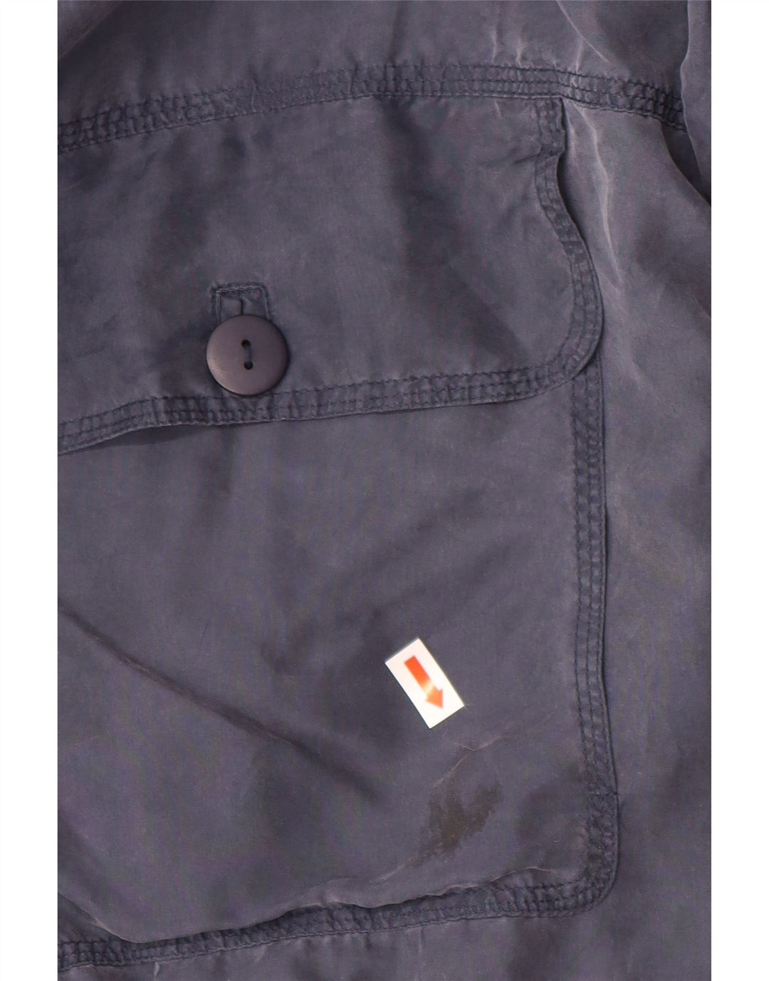 VINTAGE Chaqueta Bomber para Hombre IT 48 Seda Azul Marino Medio