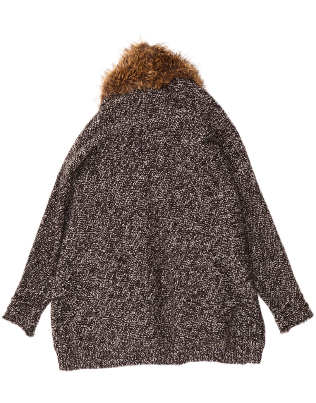 Guess Suéter tipo cárdigan largo extragrande para mujer Reino Unido 10 Pequeño gris moteado