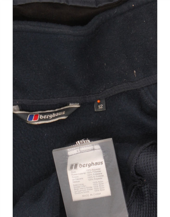BERGHAUS Chaqueta cortavientos con capucha de gran tamaño para mujer UK 12 Medium Azul marino