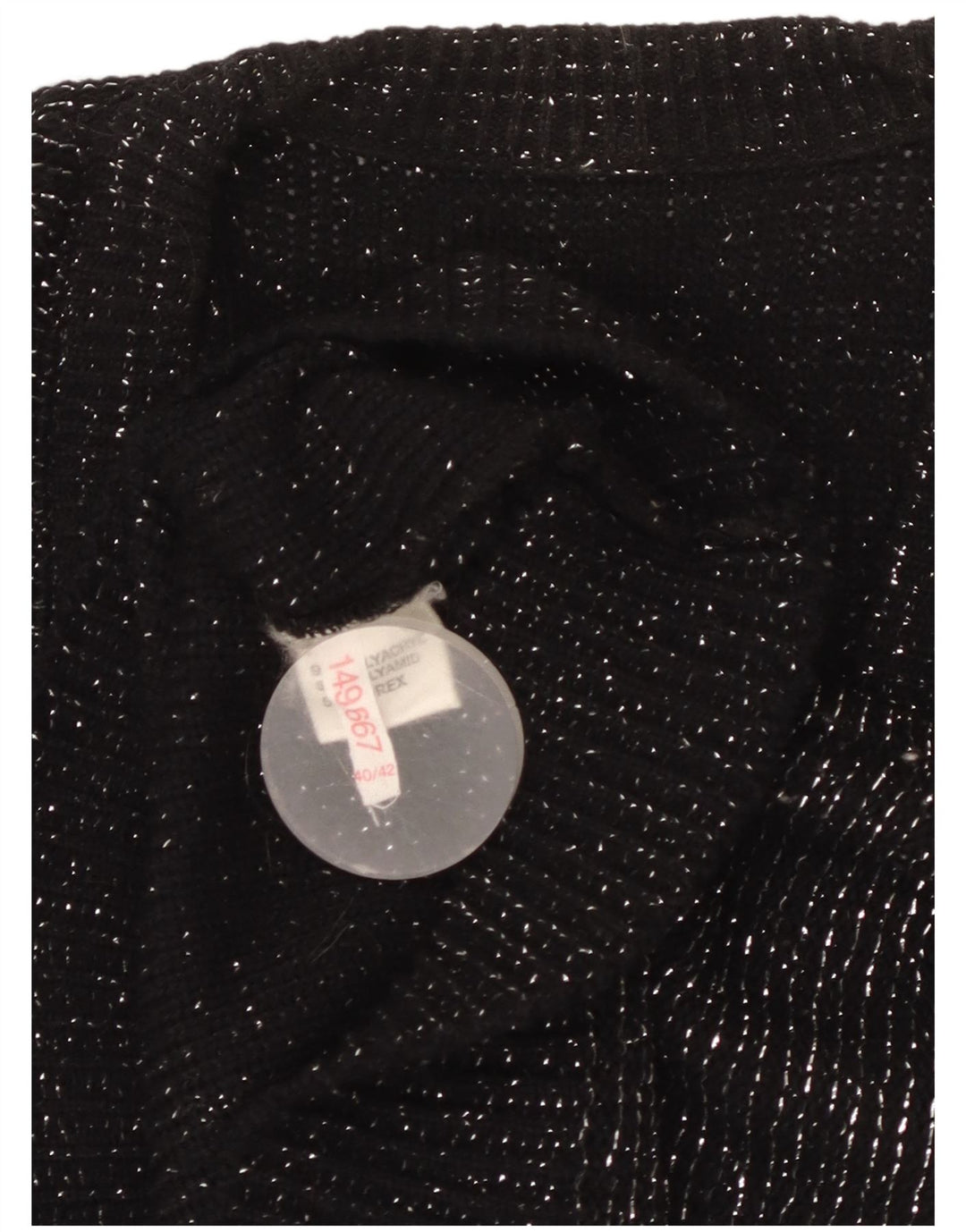 VINTAGE Chaleco de mujer Camiseta sin mangas EU 40/42 Acrílico moteado negro medio