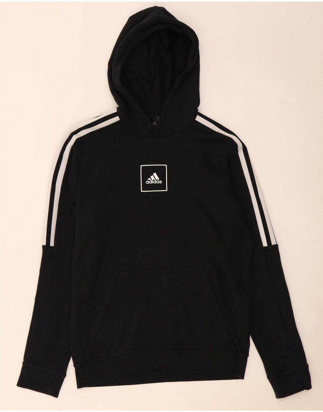 Adidas Hombre Sudadera Con Capucha Jumper Medium Negro Algodón