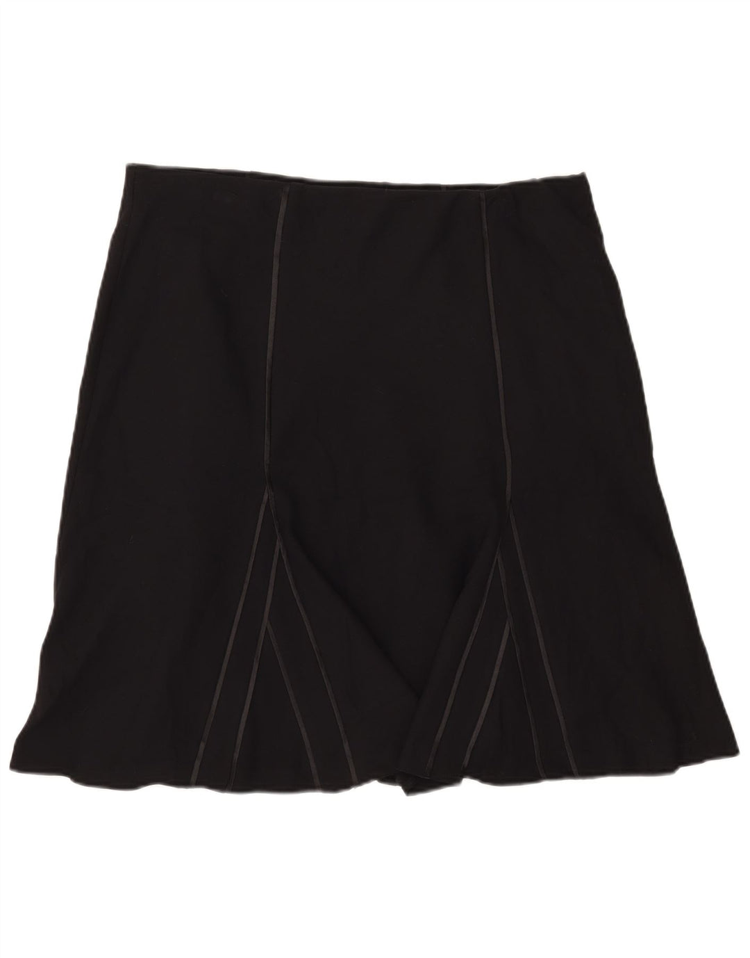 Marks & Spencer Falda Acampanada para Mujer UK 18 XL W40 Poliéster Negro