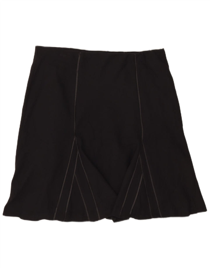 Marks & Spencer Falda Acampanada para Mujer UK 18 XL W40 Poliéster Negro