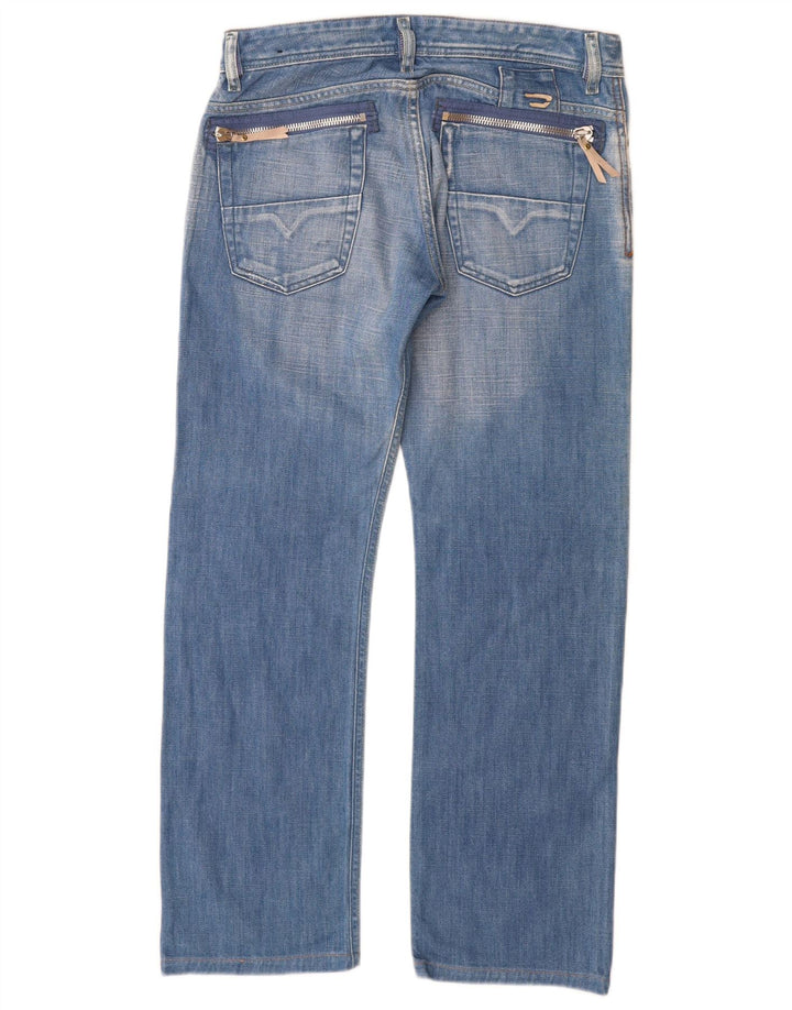 Diesel Mujer Vaqueros Rectos Desgastados W30 L29 Algodón Azul