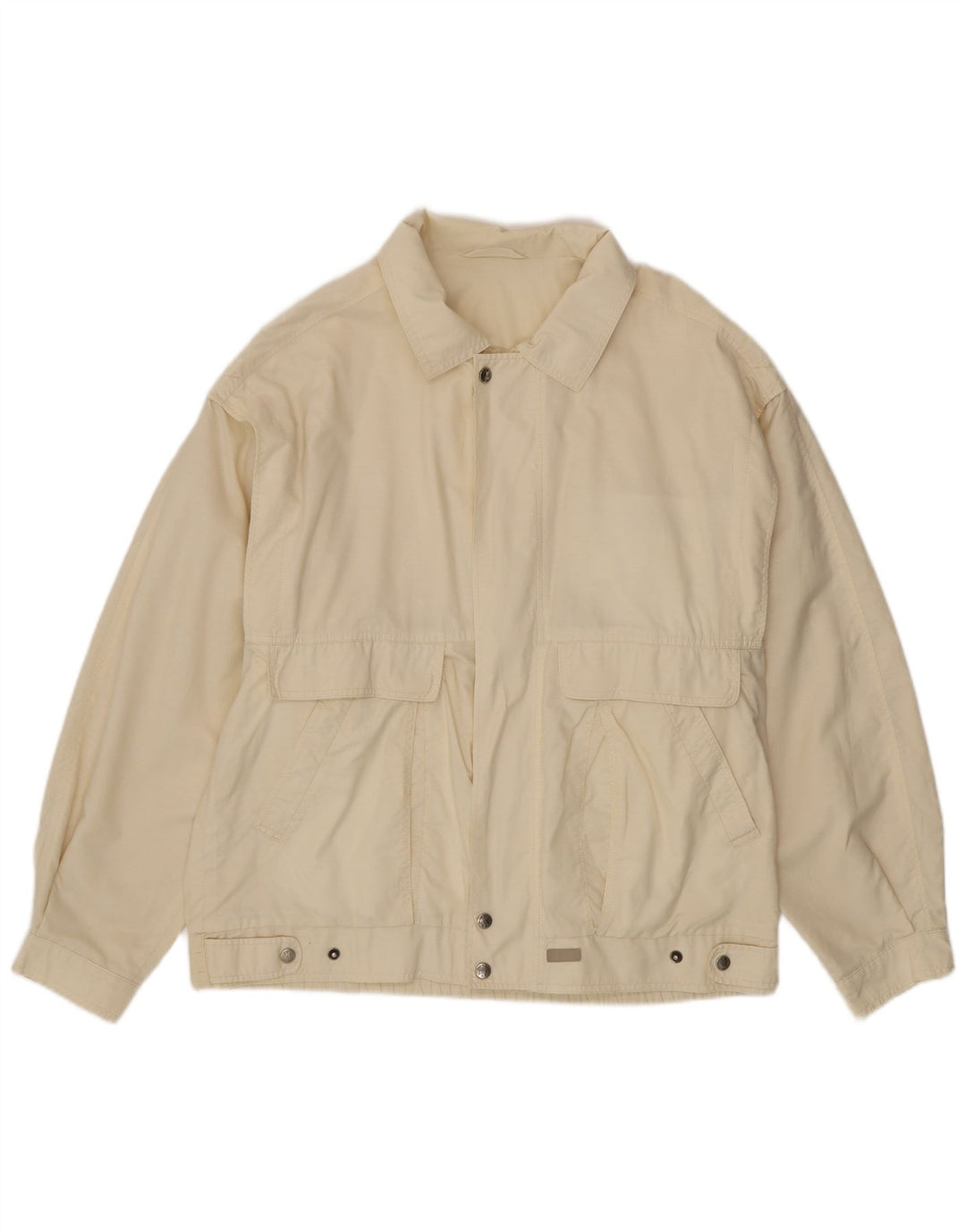 Melka Chaqueta Bomber para Hombre EU 50 Grande Algodón Blanco Roto