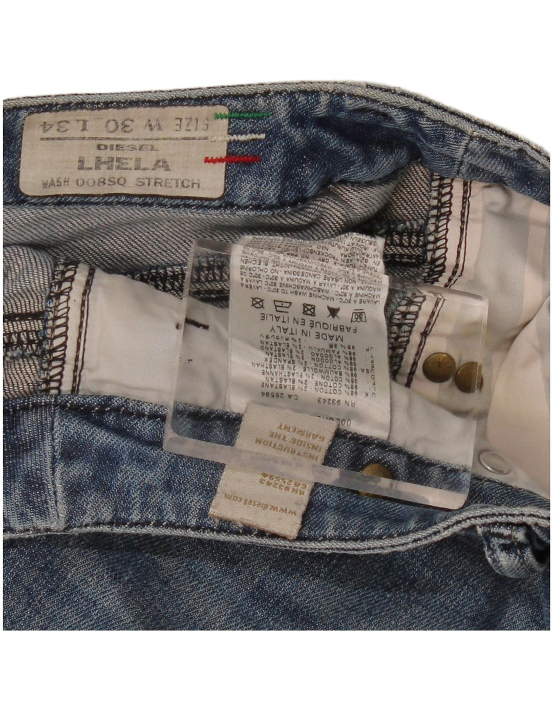 Diesel Mujer Lhela Vaqueros Rectos Desgastados W30 L34 Algodón Azul