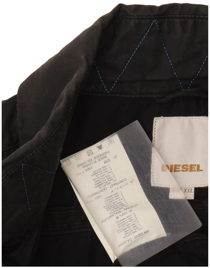 DIESEL Chaqueta militar para hombre UK 44 2XL Algodón negro