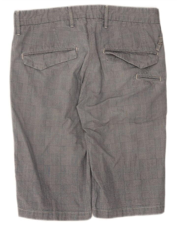 Pantalones cortos chinos GAS para hombre W30 Algodón a cuadros gris medio