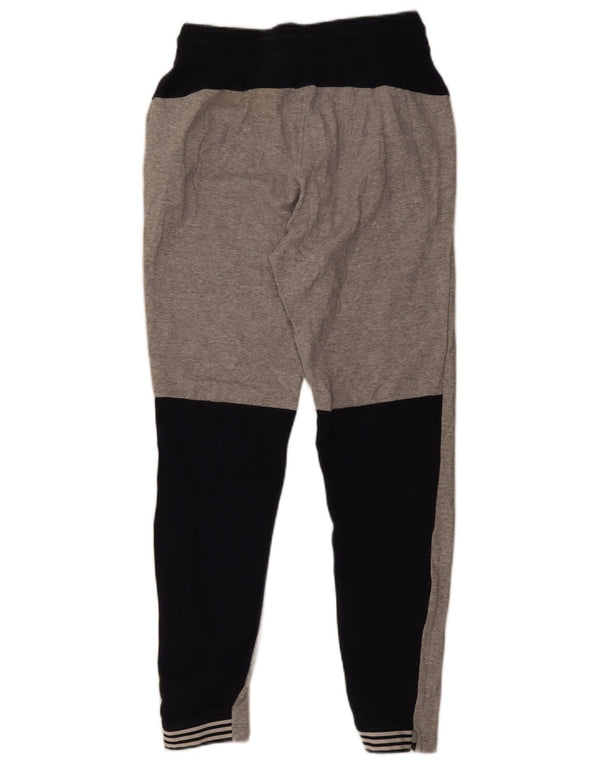 Adidas Hombre Pantalones De Chándal Joggers Pequeño Gris Colorblock Algodón Deportes
