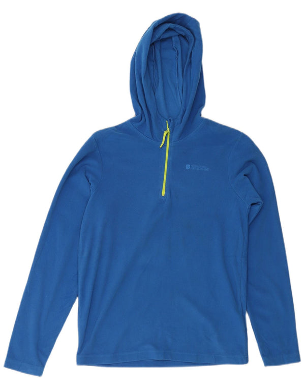 MOUNTAIN WAREHOUSE Jersey polar con capucha y cuello con cremallera para niños 11-12 años Azul