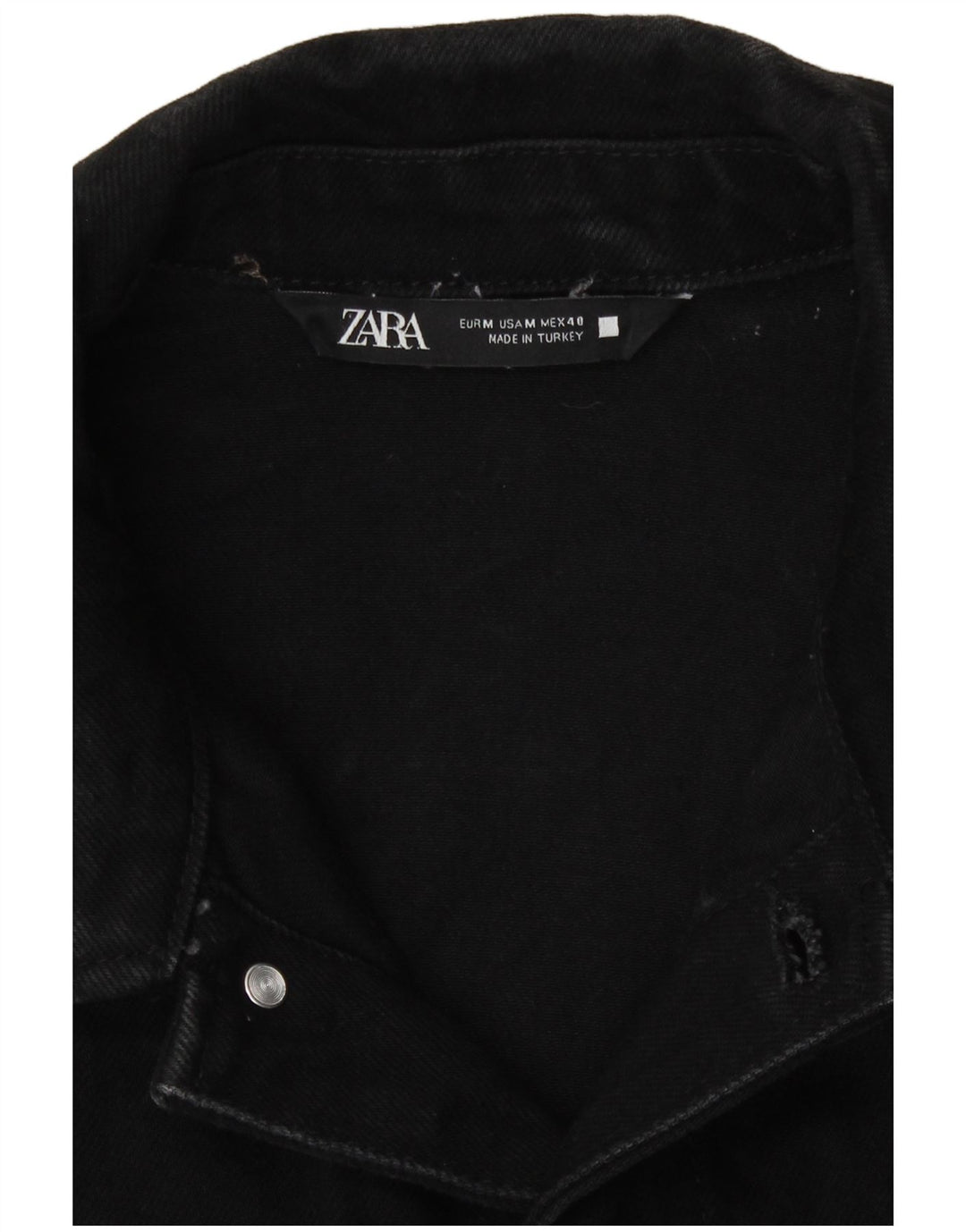 Zara Chaqueta Vaquera Hombre UK 38 Mediana Algodón Negro