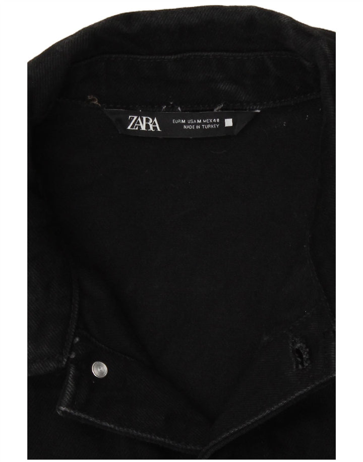 Zara Chaqueta Vaquera Hombre UK 38 Mediana Algodón Negro