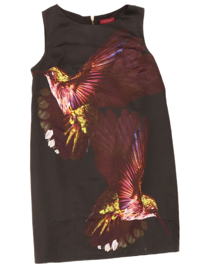 Vestido recto con estampado gráfico para mujer de Ted Baker Talla 4 Grande Negro Colorblock Bird