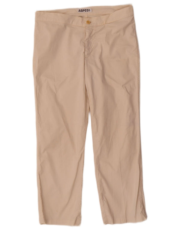 Aspesi Pantalones Cortos Rectos Para Mujer IT 44 Medium W30 L23 Algodón Beige