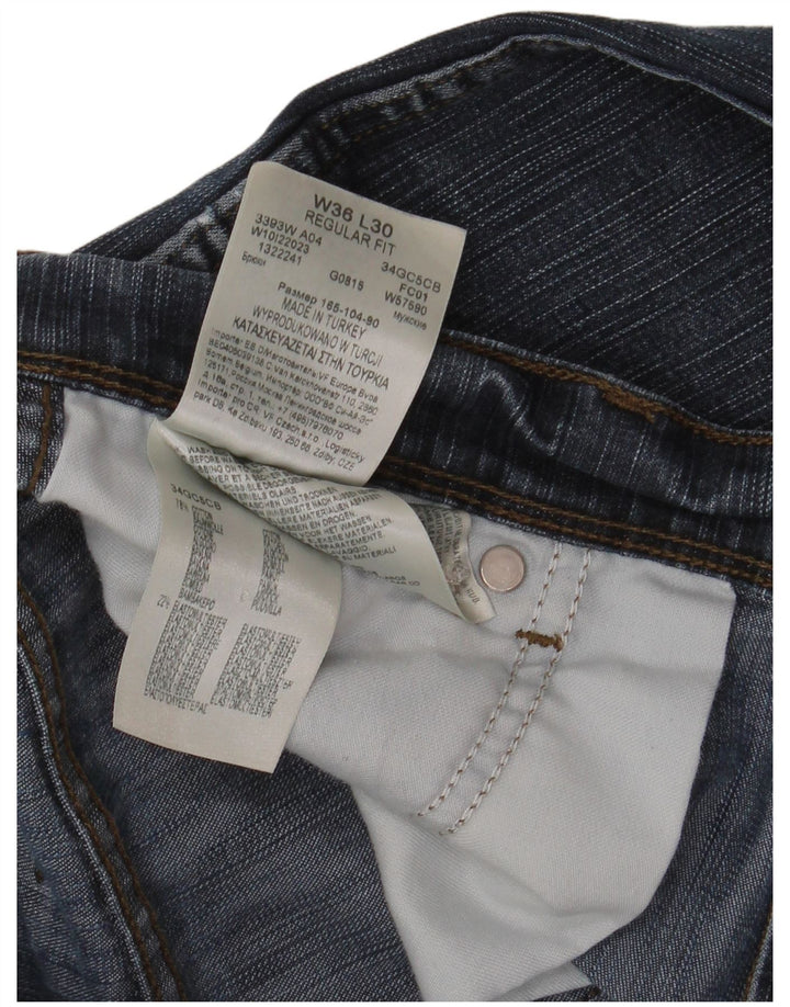 WRANGLER Mens Regular Fit Straight Jeans W36 L30 Blue Cotton