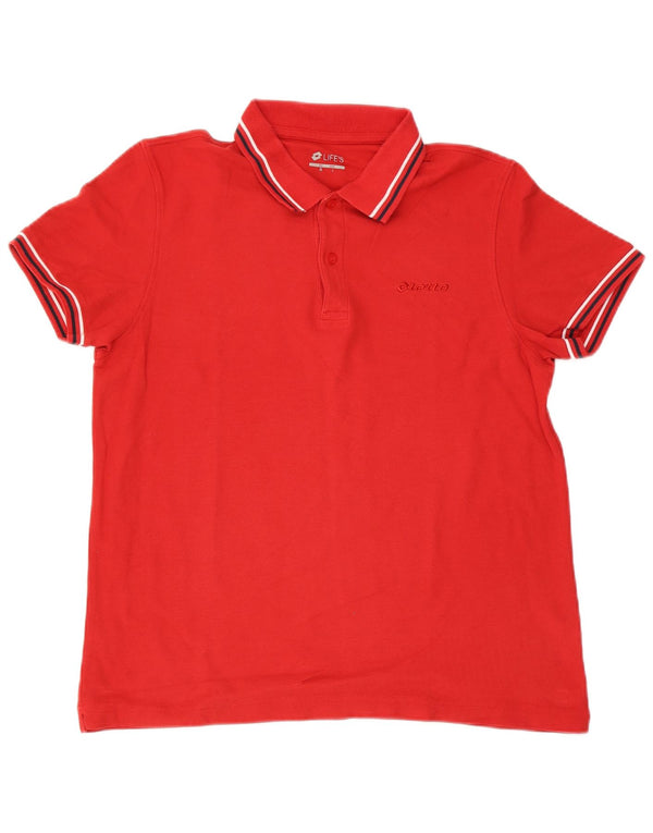 Polo Lotto Hombre Grande Rojo Algodón