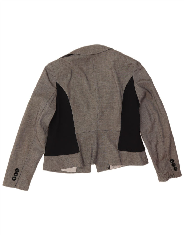 Marks & Spencer Chaqueta tipo blazer corta para mujer Reino Unido 44 Grande Gris Colorblock