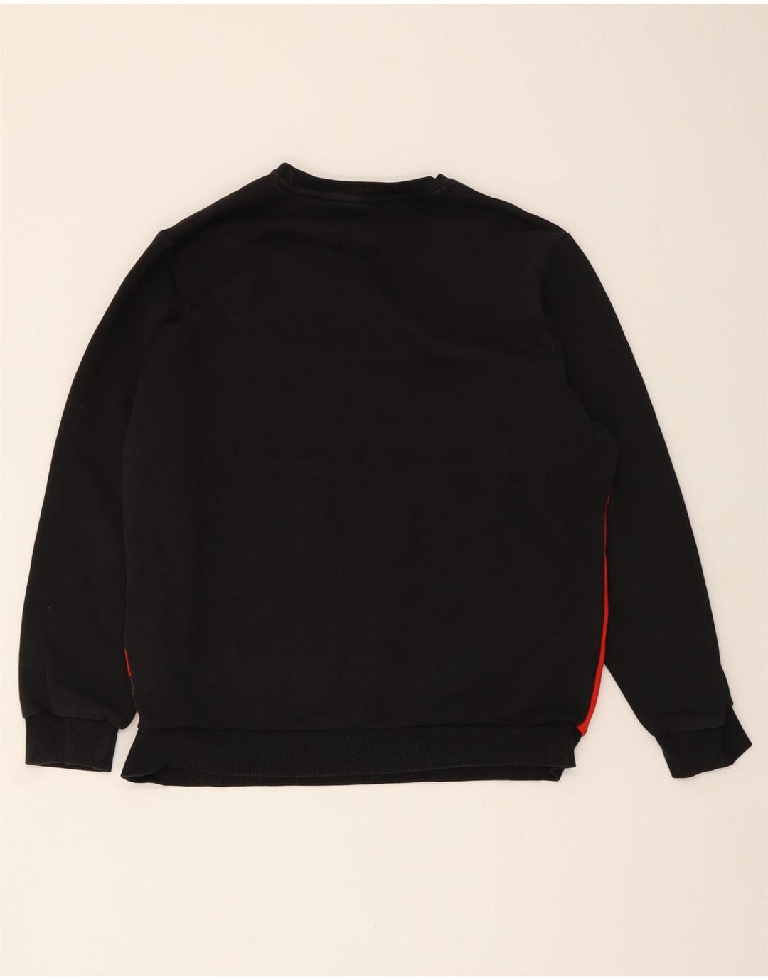 PUMA Mens Graphic Sweatshirt Jumper Large Black Colourblock Cotton Vintage Puma and Second-Hand Puma from Messina Hembry 