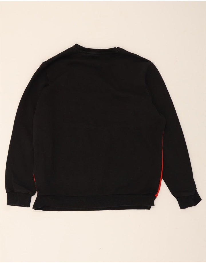 PUMA Mens Graphic Sweatshirt Jumper Large Black Colourblock Cotton Vintage Puma and Second-Hand Puma from Messina Hembry 