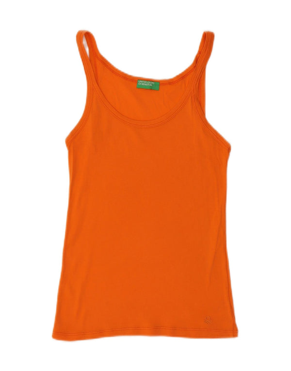 UNITED COLORS OF BENETTON Womens Crop Vest Top Small Orange