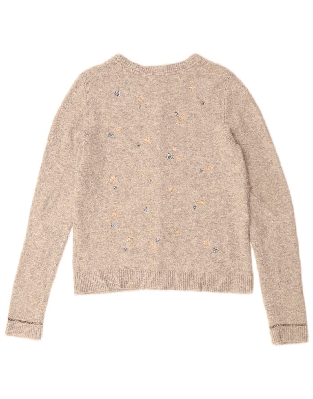 WHITE STUFF Suéter tipo cárdigan con patrón abstracto para mujer UK 10 Small Grey