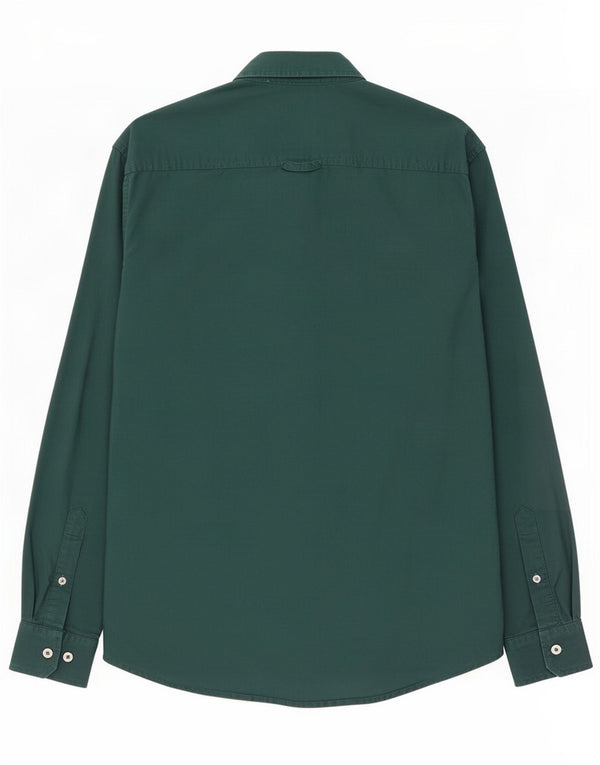 Crew Clothing Camisa ajustada de algodón verde medio para hombre
