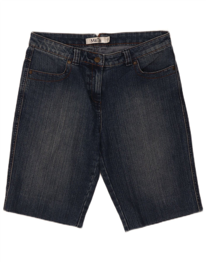 M&Co Pantalones cortos vaqueros para mujer UK 12 Medium W32 Algodón azul