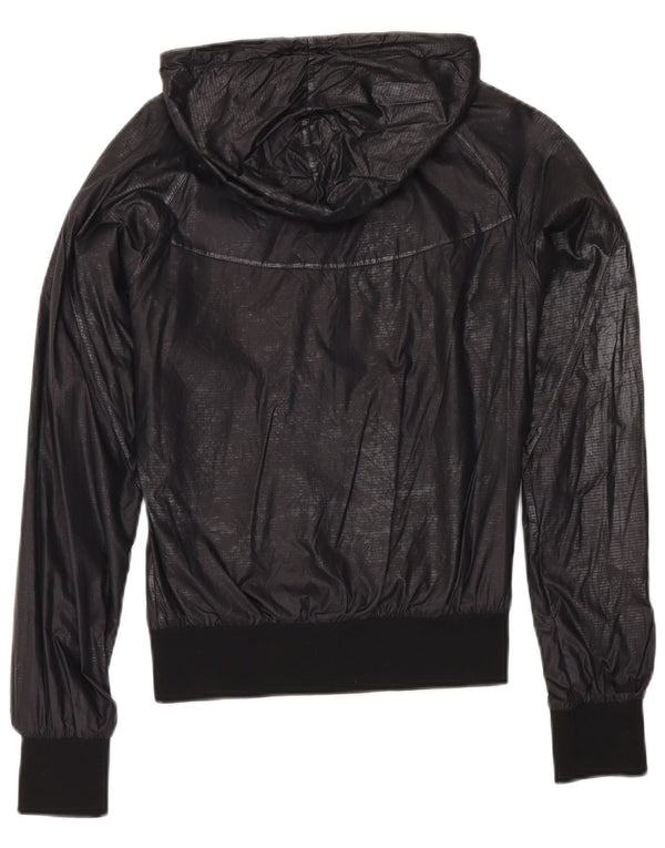 Nike Chaqueta cortavientos con capucha para mujer UK 10 Small Azul marino Nylon