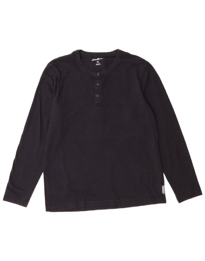 EDDIE BAUER Top Hombre Manga Larga Pequeño Algodón Azul Marino