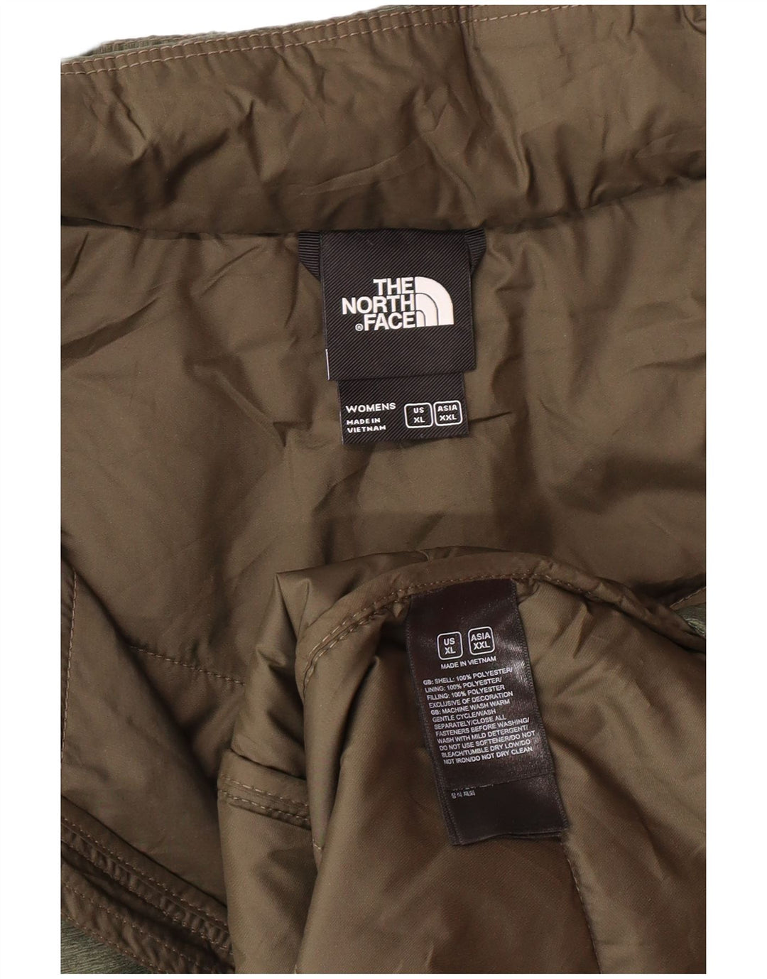 The North Face Abrigo acolchado con capucha para mujer UK 18 XL Caqui Poliéster Moderno