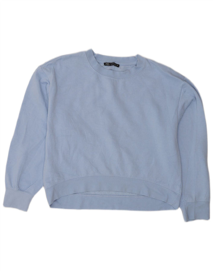 Zara Mujer Sudadera Jumper UK 44 Azul Medio
