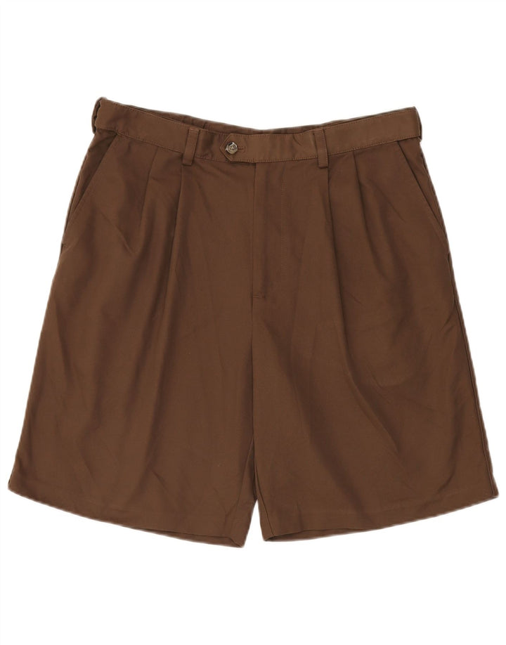 IZOD Pantalones cortos chinos pegados para hombre W34 Poliéster marrón grande
