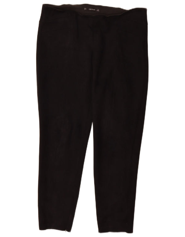 Zara Mujer Pantalones Casuales Slim XL W34 L26 Negro