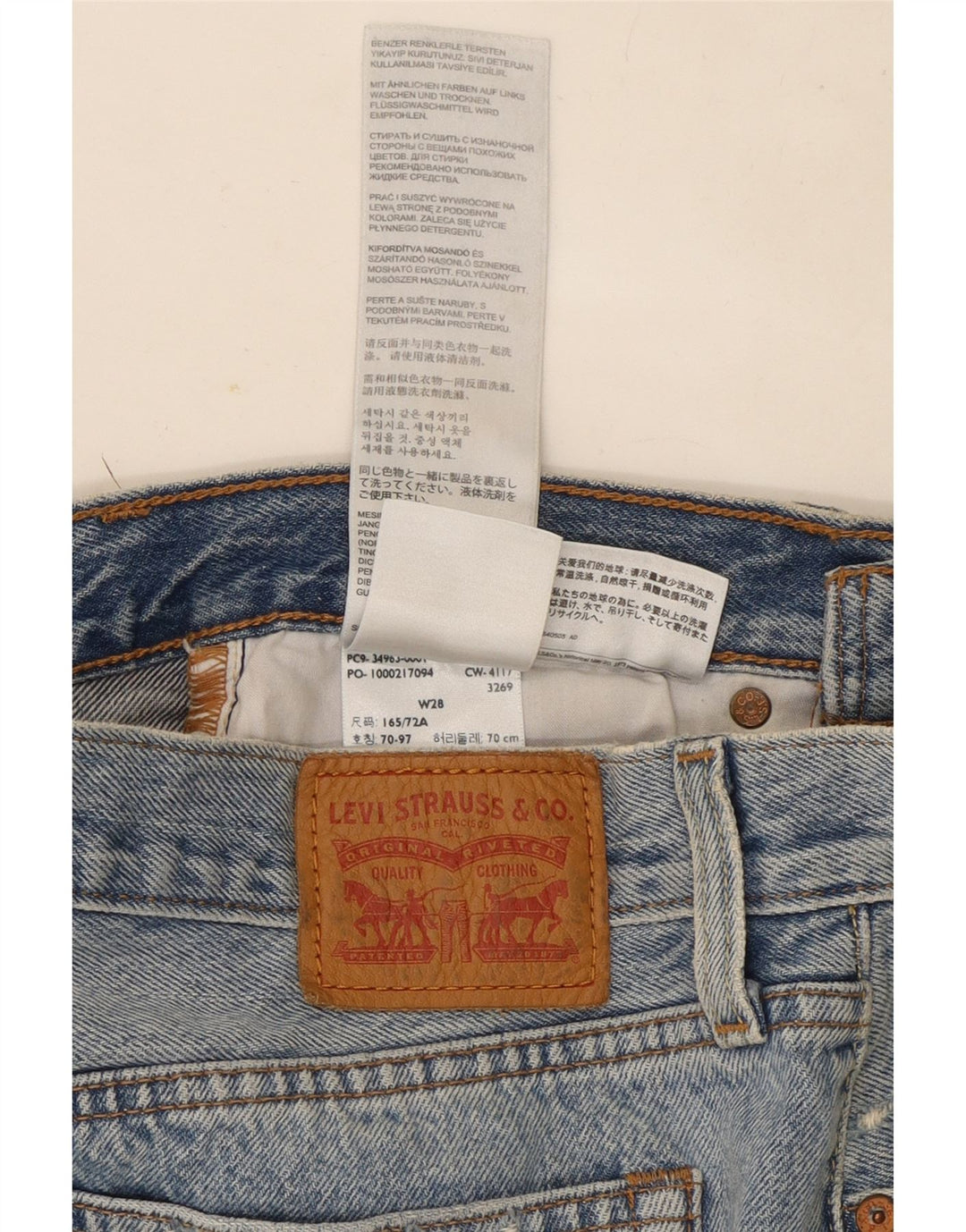 Minifalda vaquera desgastada W28 de algodón azul medio para mujer Levi's