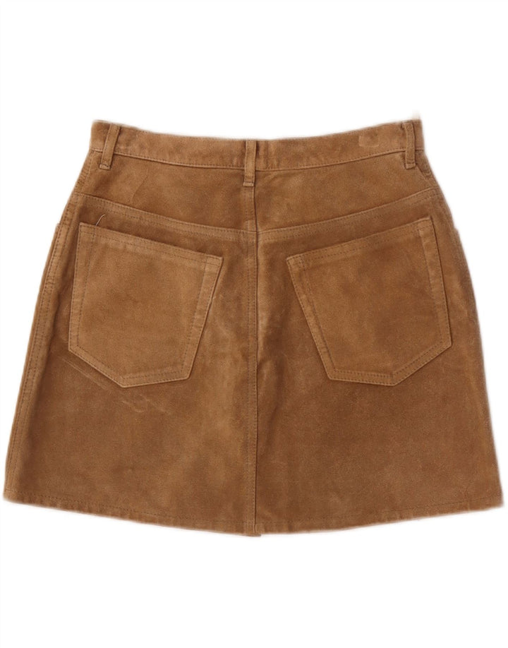 Sisley Minifalda de ante para mujer IT 44 Medium W28 Cuero marrón