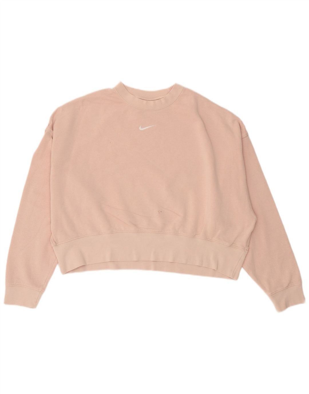 Nike Mujer Crop Oversize Sudadera Jumper UK 10 Pequeño Algodón Rosa