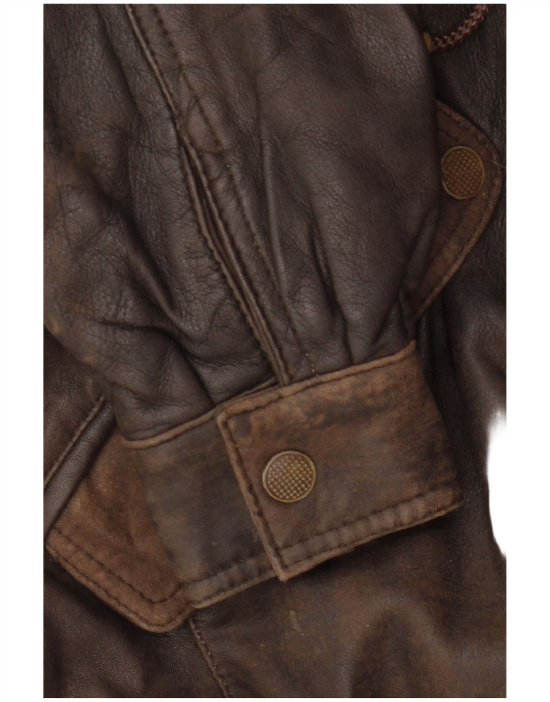 VINTAGE Abrigo de cuero con capucha para mujer EU 38 Cuero marrón medio