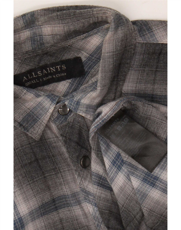 All Saints Camisa De Franela Para Hombre Algodón A Cuadros Gris Pequeño
