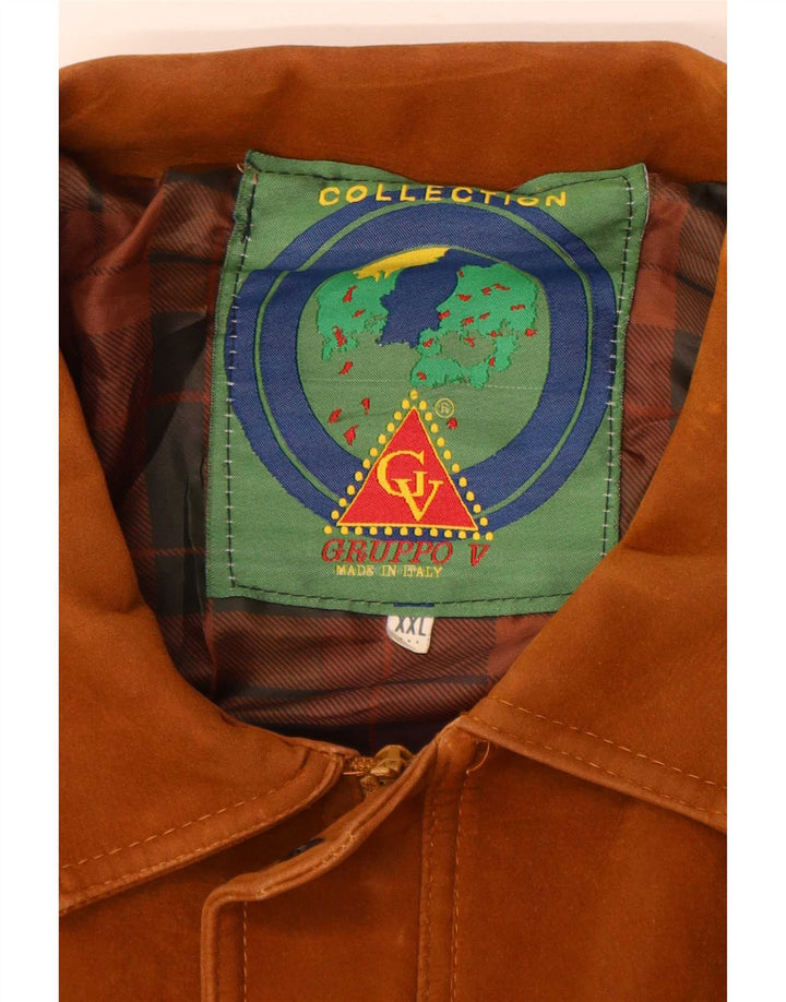 Gruppo V Chaqueta Bomber de Ante para Hombre UK 44 2XL Marrón