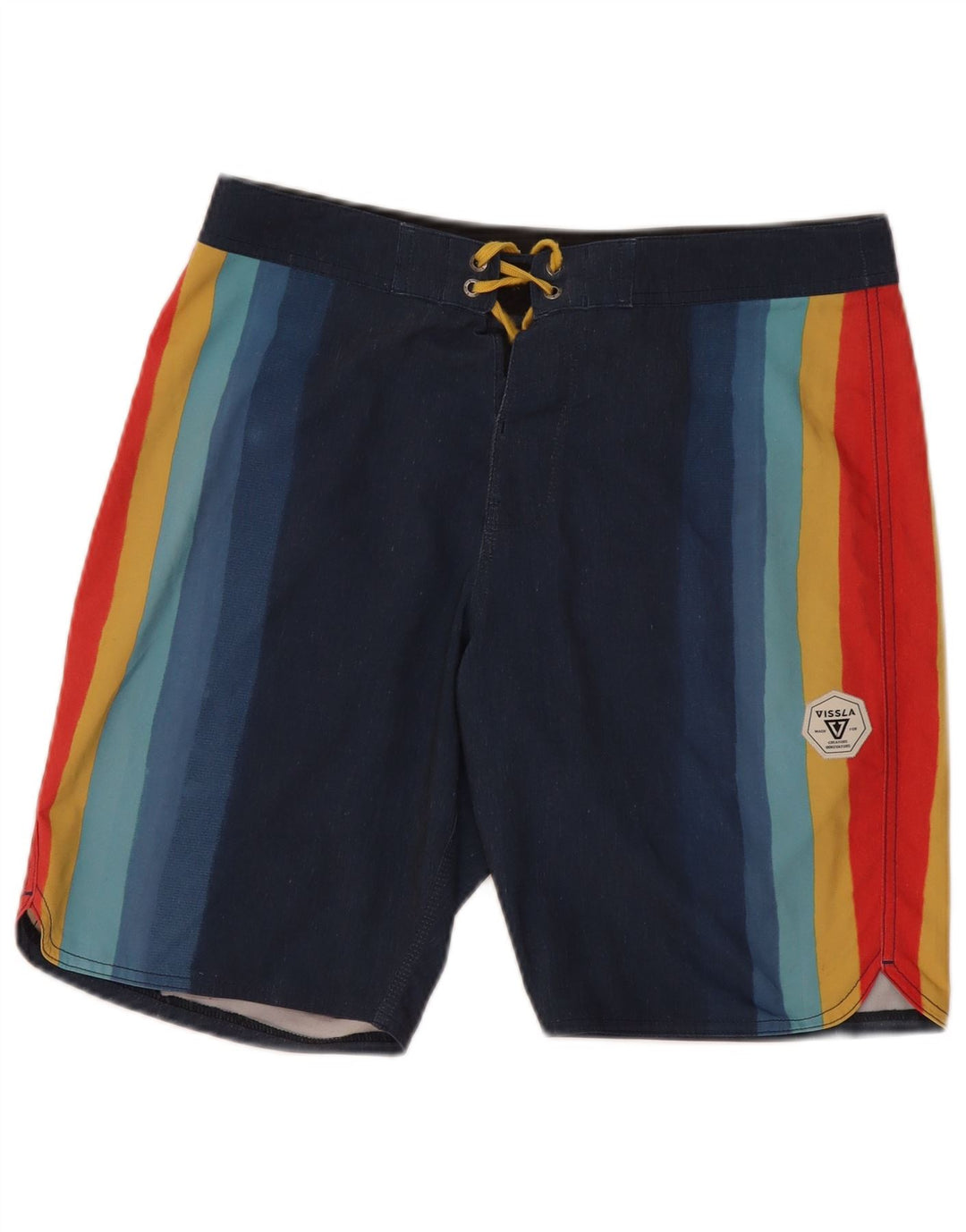 Bañador Vissla Hombre Bañador Mediano De Algodón A Rayas Multicolor Playa