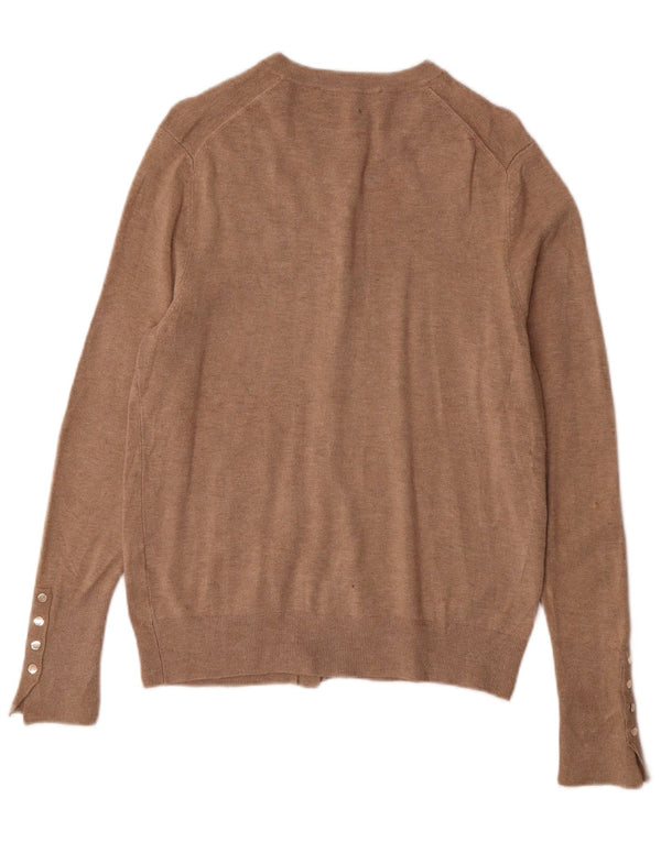 Zara Mujer Cárdigan Suéter UK 44 Grande Marrón
