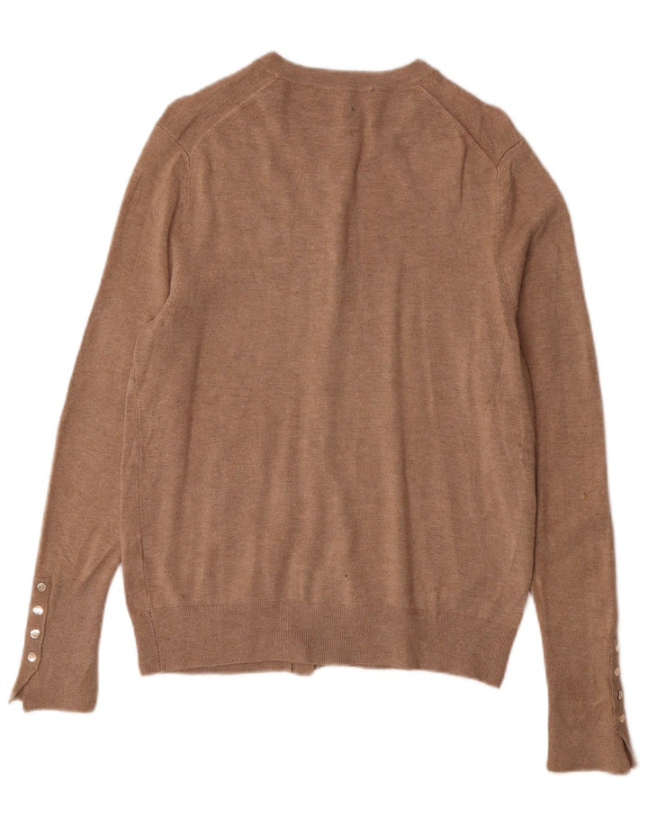 Zara Mujer Cárdigan Suéter UK 44 Grande Marrón