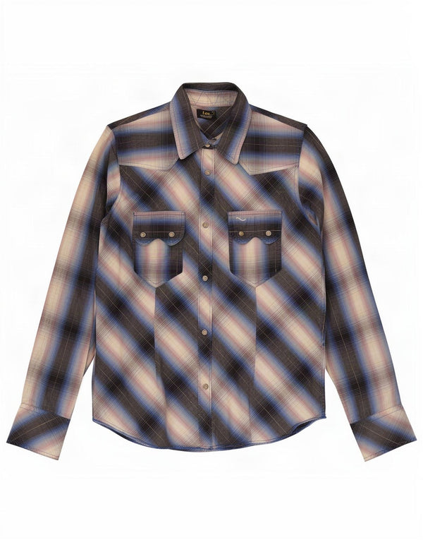 Lee Camisa para mujer UK 44 Large Blue Plaid