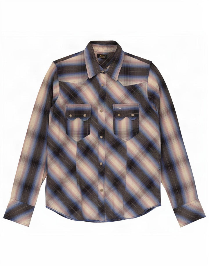 Lee Camisa para mujer UK 44 Large Blue Plaid